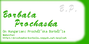 borbala prochaska business card